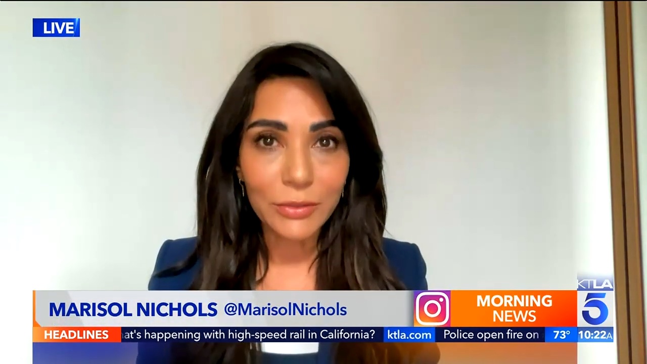 woman giving interview on TV