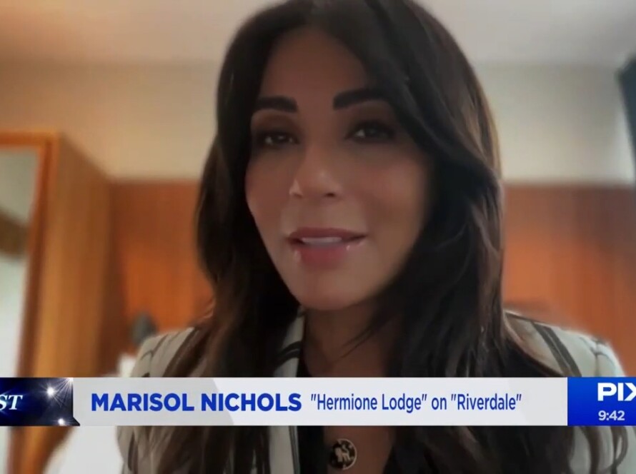 woman giving interview on TV