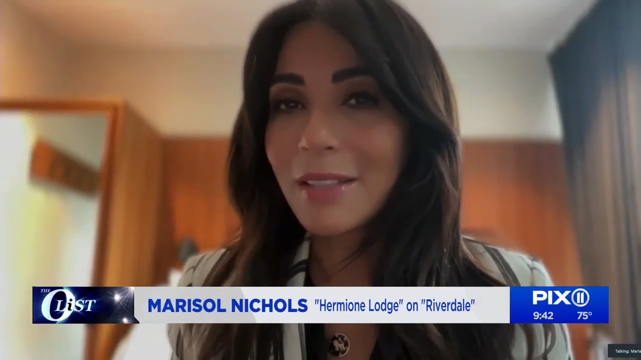 woman giving interview on TV