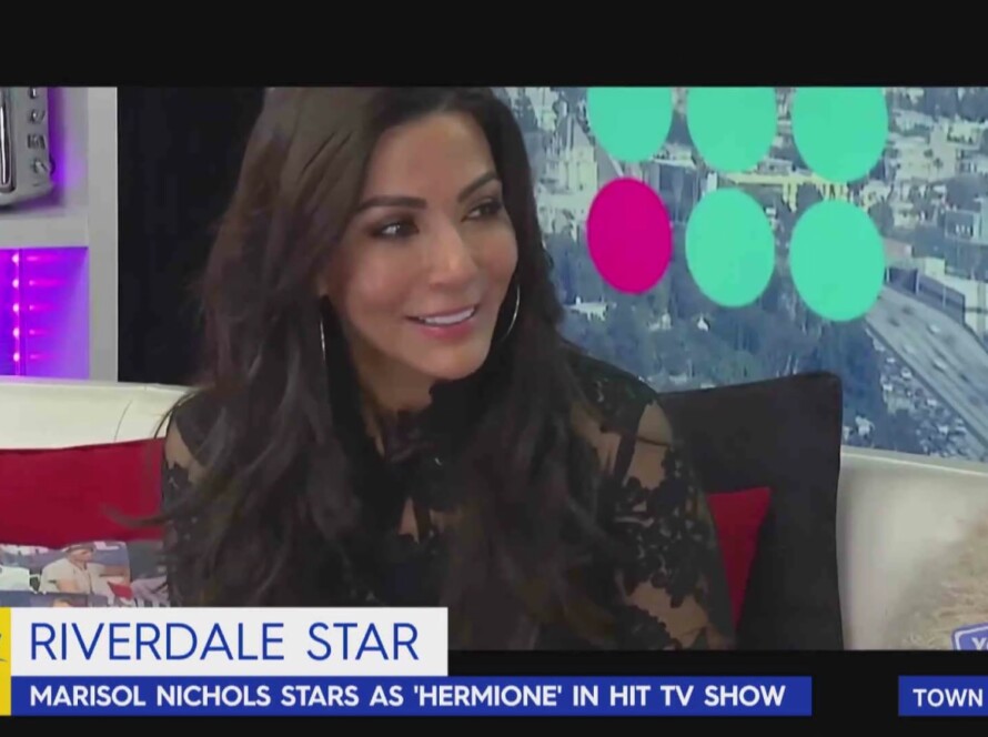 woman being interviewed on TV