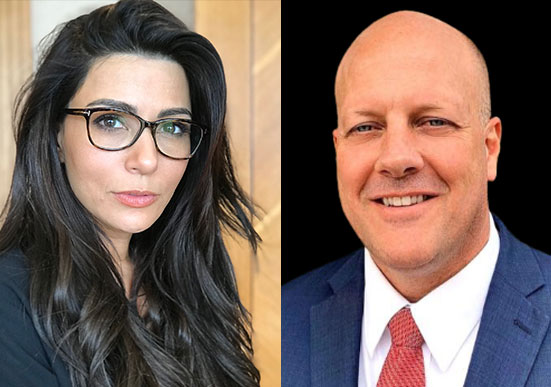 headshot of a man and a woman